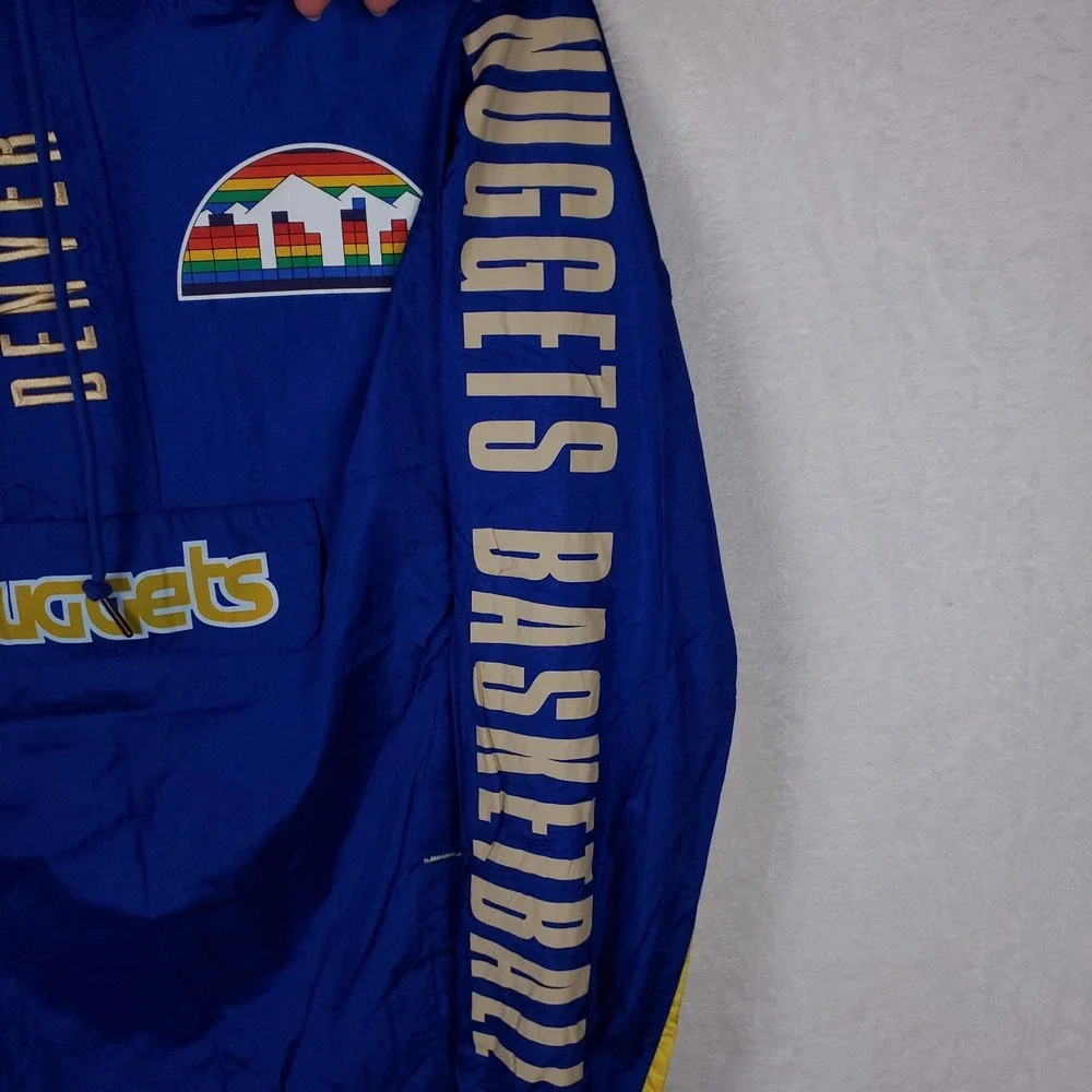 Denver Nuggets Mitchell & Ness NBA Small Windbreaker Jacket‎ Blue Yellow NWT